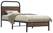 vidaXL Cadru pat fără saltea, stejar maro 75x190 cm lemn prelucrat