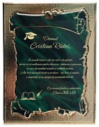 Placheta verde auriu verticala 15x20 cm