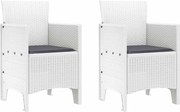 vidaXL Scaun pentru Grădină 2 pcs Alb Dimensiune: 53 x 49 x 85 cm