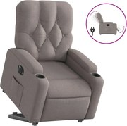 vidaXL Fotoliu electric rabatabil cu ridicare, gri taupe, textil