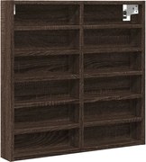 vidaXL Dulap cu vitrină, stejar maro, 60x8,5x58 cm, lemn prelucrat