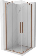 Mexen Velar Duo cabină de duș culisantă 90 x 90 cm, transparentă, cupru periat - 871-090-090-02-65