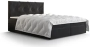Pat matrimonial Boxspring 140 cm Athena (negru) ( cu saltea și sp. depozitare). 1046354