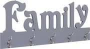 vidaXL Cuier de perete FAMILY, gri, 74 x 29,5 cm