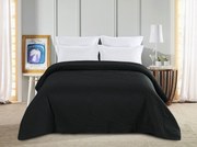 Cuvertura de pat neagra cu model LEAVES Dimensiune: 220 x 240 cm