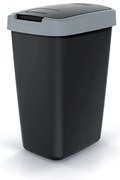 Coș de gunoi cu capac colorat, 12 l, gri/negru