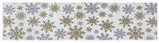 Travesă Snowflakes albă, 33 x 140 cm