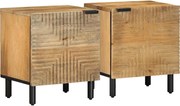 vidaXL Noptiere 2 buc Maro 40x33x46 cm Lemn masiv Mango