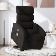 vidaXL Fotoliu rabatabil de masaj, cu ridicare, negru, material textil