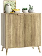 HOMCOM Bufet sufragerie mobilier de depozitare cu dulap cu 2 uși și raft reglabil, 77 x 40 x 81 cm, aspect lemn | Aosom Romania
