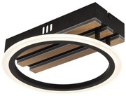 Plafoniera LED CCT BLEVINS riflaj MDF cu efect de lemn