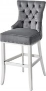 Scaun de bar stil baroc Castle Deluxe, gri