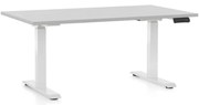Masa inaltime reglabila OfficeTech C, 120 x 80 cm, bază albă, gri deschis