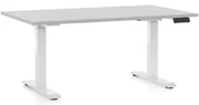 Masa inaltime reglabila OfficeTech C, 120 x 80 cm, bază albă, gri deschis