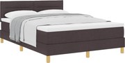 vidaXL Pat cu arcuri cu saltea Maro închis 140 x 190 cm țesătură