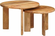 vidaXL Mese de Cafea Nesting 2 pcs Maro Lemn de mango solid