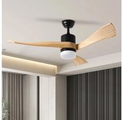 ZEVENTI - Ventilator LED NATURITO 18W 230V Wi-Fi Tuya negru/stejar + DO
