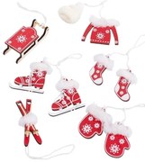 Ornamente de Crăciun 10 buc. din lemn – Casa Selección