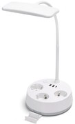 Aigostar - Lampă de birou LED dimabilă cu prize și port USB LED/4,6W/230V albă