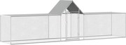 vidaXL Coteț pentru păsări, 5 x 1 x 1,5 m, oțel galvanizat