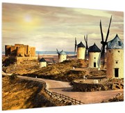 Tablou pe sticlă - Morile de vânt (70x50 cm)