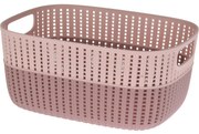 Coș de plastic Duo, roz, 38 x 28,5 x 17,1 cm