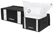 Cutii de depozitare pentru haine 2 buc. din material textil cu vacuum/cu pereți întăriți 50x65x27 cm Black Edition – Compactor