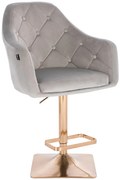 HR831KW  Scaun Catifea Gray cu Bază Aurie