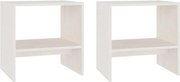 vidaXL Noptiere, alb, 2 buc., 40x30,5x40 cm, lemn masiv de pin