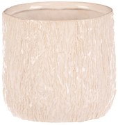 Husă ceramică pentru ghiveci, alb-bej, 15 x 15 x13 cm, 13 cm