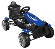 Kart cu pedale pentru copii NOVOKIDS® Matador Retro Kart PRO, 3-8 ani , Maxim 30 kg, Roti din cauciuc EVA, Carena, Structura metalica, Frana de mana,