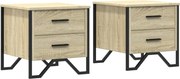 vidaXL Noptiere, 2 buc., stejar sonoma, 40x41x40 cm, lemn prelucrat