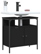 vidaXL Dulap pentru chiuvetă baie, negru, 60x30x60 cm, lemn prelucrat