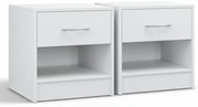 Set de noptiere BIANCA, 2 bucăți, 41x39x28 cm, alb Casaria