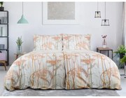 Lenjerie de pat albă/teracotă din țesătură crep pentru pat de o persoană 140x200 cm Caraway – B.E.S.