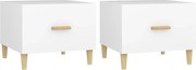 vidaXL Măsuțe de cafea, 2 buc., alb, 50x50x40 cm, lemn compozit
