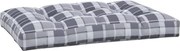 vidaXL Pernă de paleți, gri carouri, 120x80x12 cm, material textil