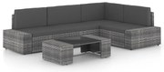 vidaXL Set mobilier de grădină cu perne, 5 piese, gri, poliratan