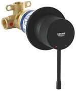 Baterie dus incastrata Grohe Essence negru mat Phantom Black cu corp ingropat