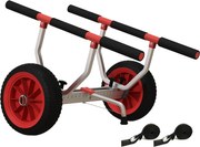SPORTNOW Cărucior de Transport pentru Caiac și Canoe cu Lățime Reglabilă din Aluminiu, 79x72,5x42 cm, Negru | Aosom Romania