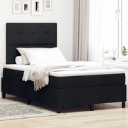 vidaXL Pat cu arcuri cu saltea Negru 120 x 190 cm țesătură