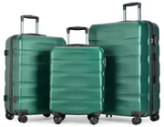 Set de 3 valiză BONTOUR „Wave”, valiză cu roți duble, verde