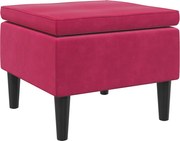 vidaXL Scaun cu picioare din lemn, roșu vin, catifea