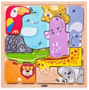 Puzzle pe placă Woody Animale