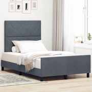 vidaXL Cadru de pat cu headboard Gri închis 120 x 200 cm Catifea