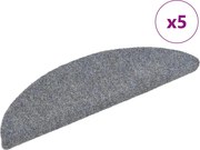 vidaXL Covorașe pentru scări autoadezive, 5 buc., 56x17x3 cm, gri deschis, semirotunde