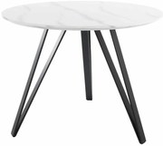 Masă de bucătărie Tetis, 100 cm diametru, marmură / negru