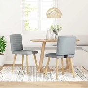 vidaXL Scaune de bucătărie, 2 buc., gri deschis, material textil