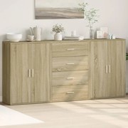 vidaXL Dulapuri, 3 buc., stejar sonoma, 60x31x84 cm, lemn prelucrat