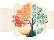 Tablou – Arbore dual cu fluture (150x105 cm)